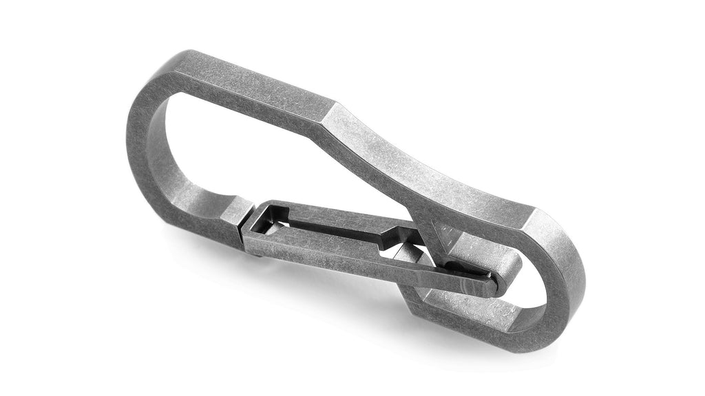 TISUR Quick Release Keychain,Titanium Carabiner Medium, Matte Grey