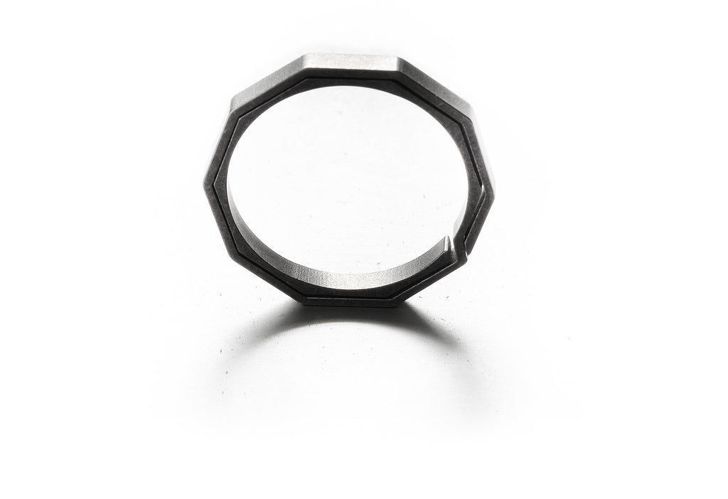 Titanium Hexagon Key Ring - Ronin Imports